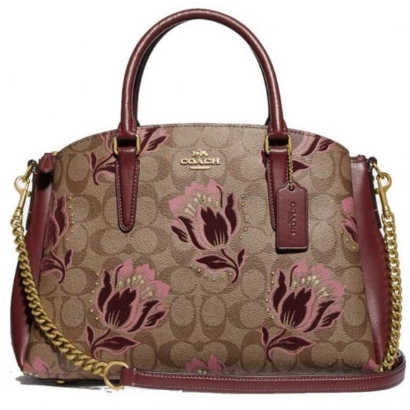 Coach Handbags - 🎁COACH Sage Carryall w/Flocked Tulip Print🎄